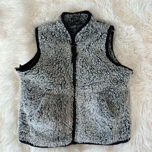 Kids Charcoal and Black Fleece Vest